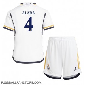 Real Madrid David Alaba #4 Replik Heimtrikot Kinder 2023-24 Kurzarm (+ Kurze Hosen)